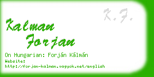kalman forjan business card